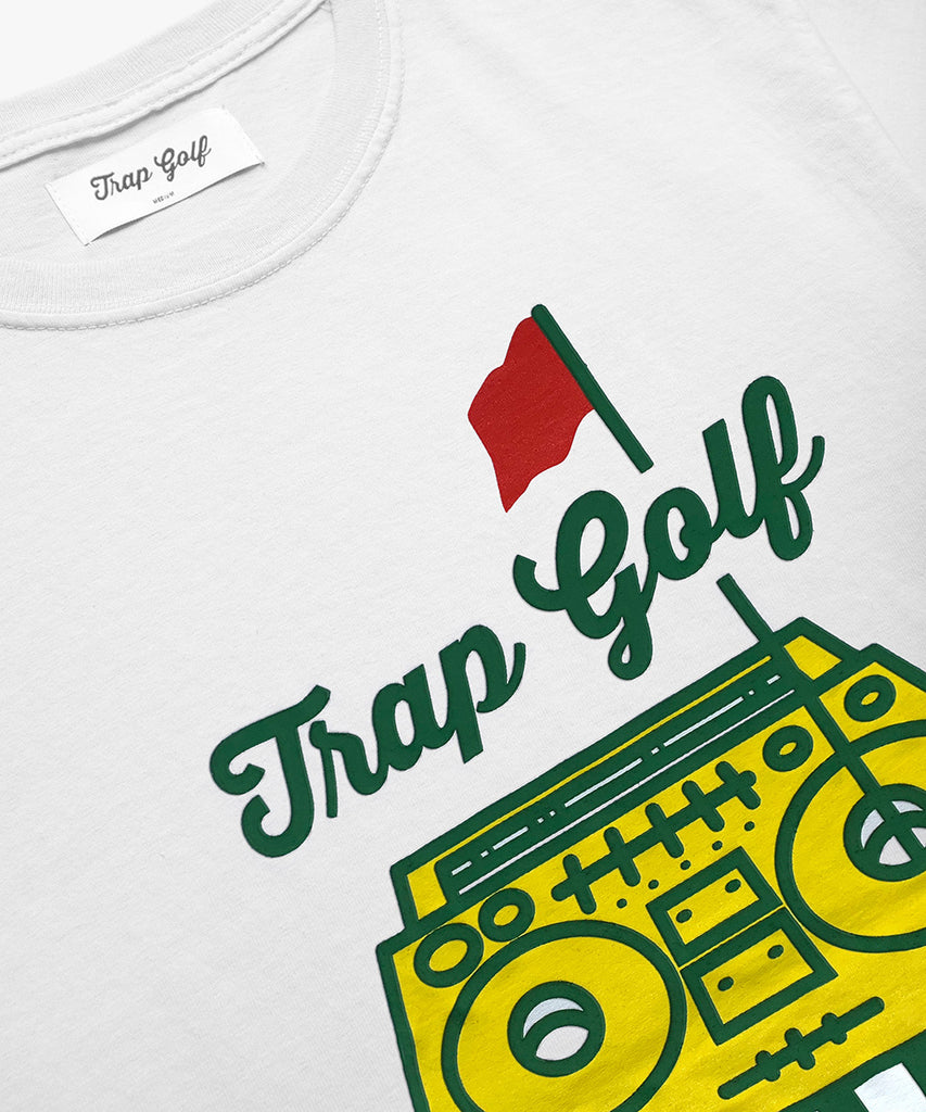 Boom Box Tee White – Trap Golf